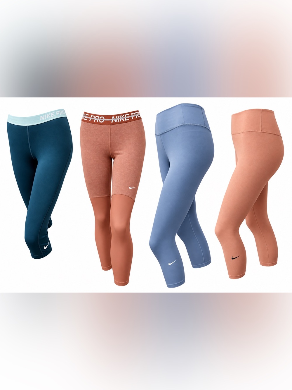 LOT 4 Nike Women’s Leggings Size S Pro Dri-FIT Capri Crop Workout Athletic Pants